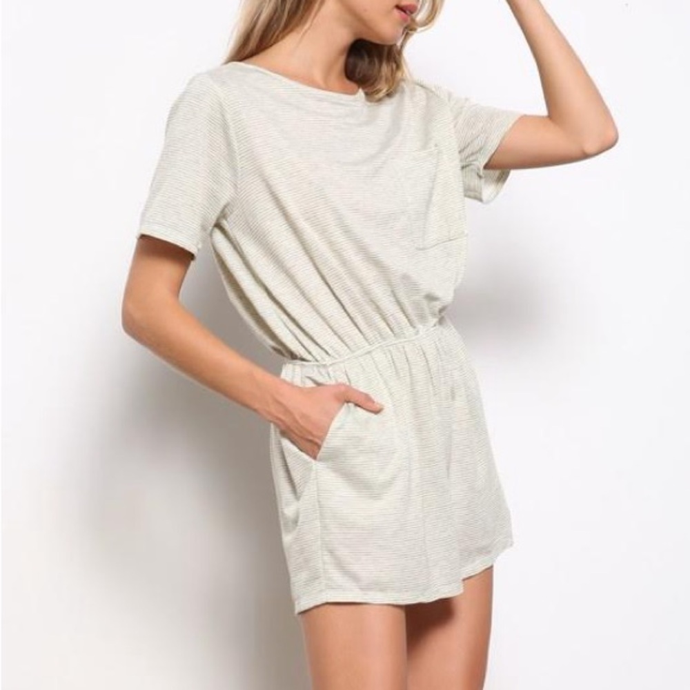 NWT Boutique- Stripe short romper